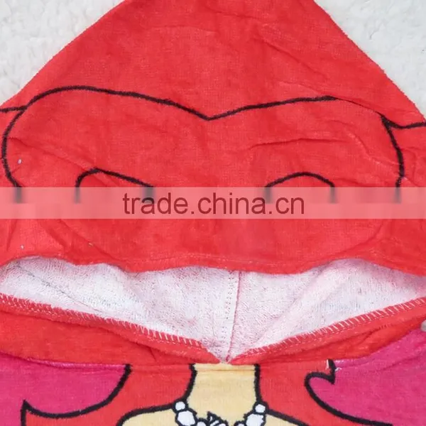 Hotsale Velour Printing Cotton Poncho Towel for Kids,custom Terry Cloth Poncho Hooded Beach Towel for Promotion photo-5