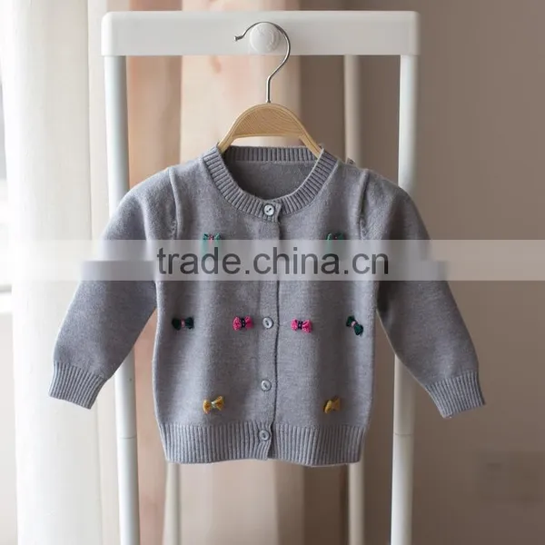 S32891W New 2017 Spring Kids Girls Sweater Girls Baby Bowknot Cardigan Sweater Pink photo-4