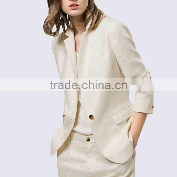 Custom Logo Ladies White Formal Pant Suits photo-2