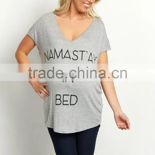 Wholesale Graphic Print Short Sleeve Maternity Wear Fashion Women Maternity Top photo-2