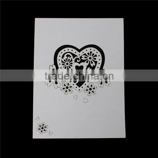 Paper Wedding Party Name Place Cards Heart Hollow Silvery White photo-2