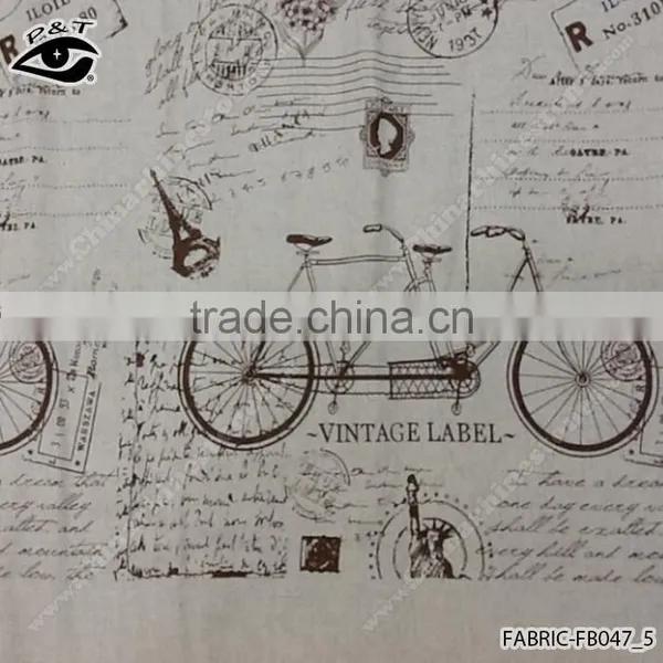 Wholesale Linen Fabric Bicycle Pattern Fabric for Household photo-6