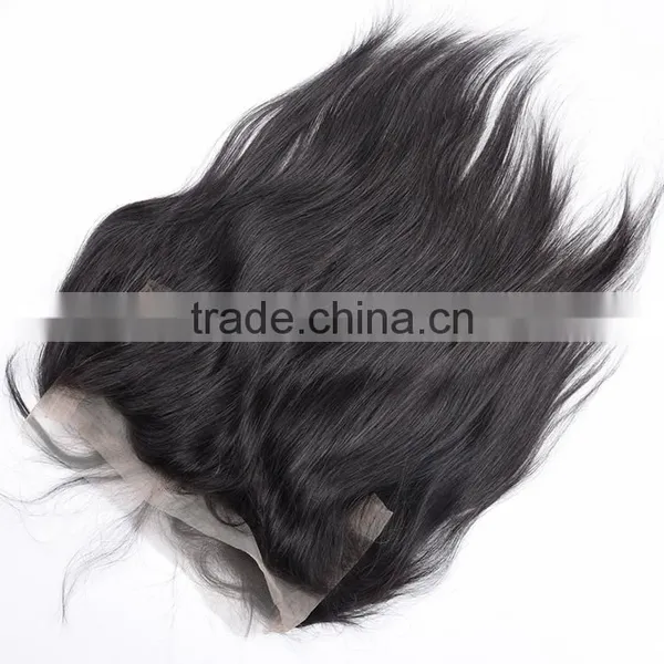 22"*4"*2" Band Lace Frontals With Baby Hair 3pcs Virgin Straight Brazilian Hair+1pc 360 Lace Frontal Closure photo-3