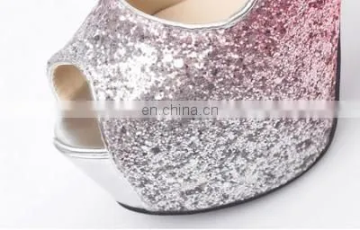 2016 Crystal Evening High Heels Ladies Peep Toe Waterproof Light Up Shoes photo-3