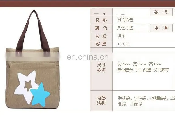 JL Bag17028 2017 Woman Bag Canvas Leisure Star Bag Modern Lady Bag photo-2