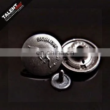 Custom Brand Logo Denim Plating Gold Metal Button photo-3