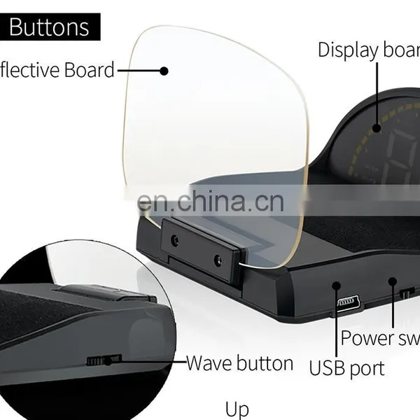 5inch OBD2 Car Diagnostic Tool Car HUD Mirror Head Up Display Speed RPM Volt Water Temp photo-6