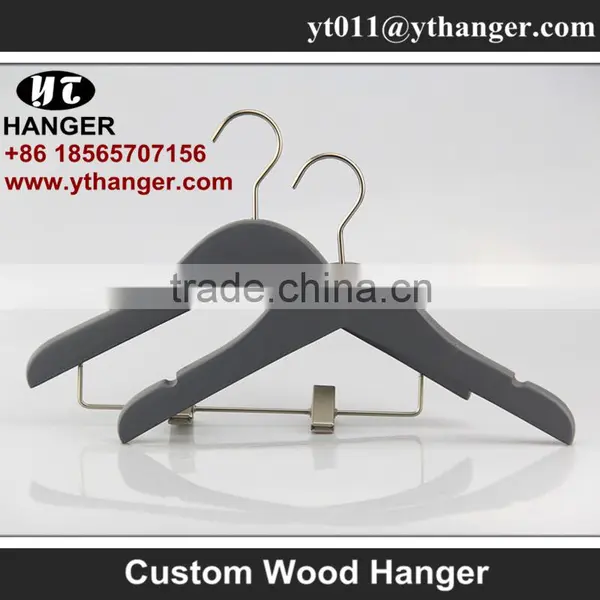 IMY-170 Gray Wooden Children Top Hangers for Cloth photo-3