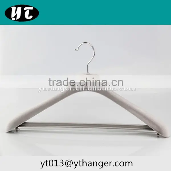 Luxury Grey Color Clothes Plastic Hanger Coat Rubber Hanger With Trousers Clip photo-4