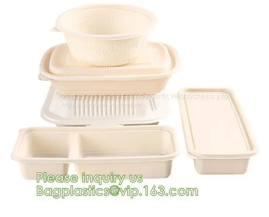 Corn Starch Plastic Round Food Tray Food Tray With Lid Biodegradable Plastic Meal Prep Tray Bio Disposable Corn Starch photo-4