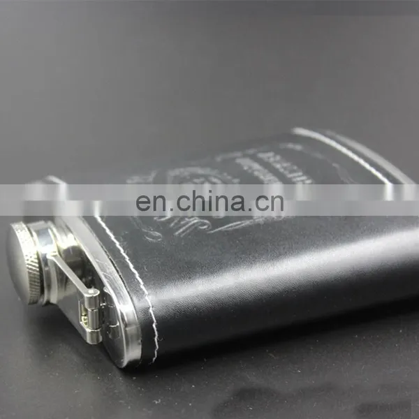 Wholesale Personalized Logo Liquor Glass Gift Set Custom Black Stainless Steel Whiskey Hip Flasks photo-5