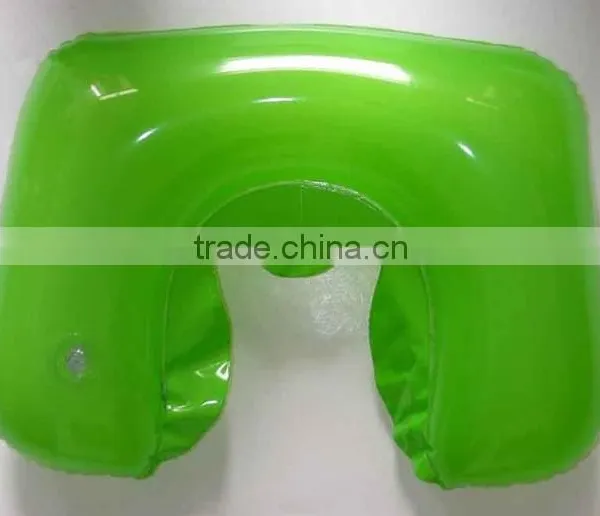 PVC Inflatable Travel Neck Pillow U Shape Neck Rest Beach Cushion