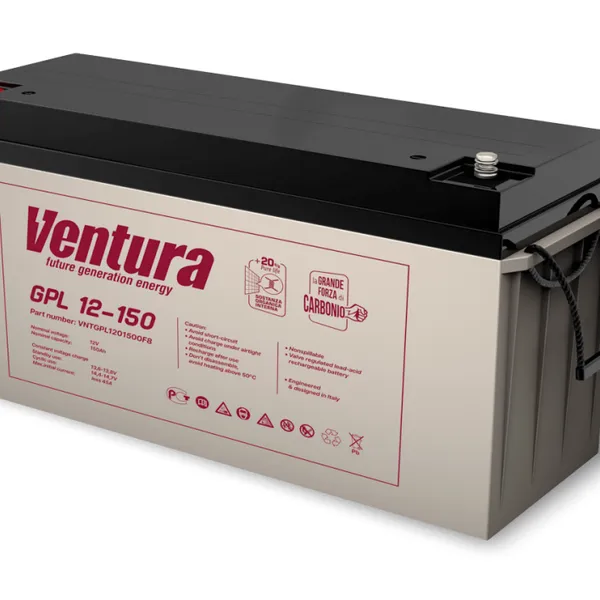 VENTURA GPL12-150 Lead Sealed Battery 12V150Ah M6 Bolt Road Transport, Sea Transport and Air Transport Certificate
