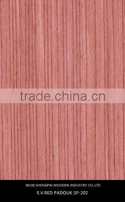 China Red Colored Engineered Padouk Wood Veneer/reconstituted Wood Veneer /formica Veneer for Furniture Face Skins Sheets Supplier's Choice