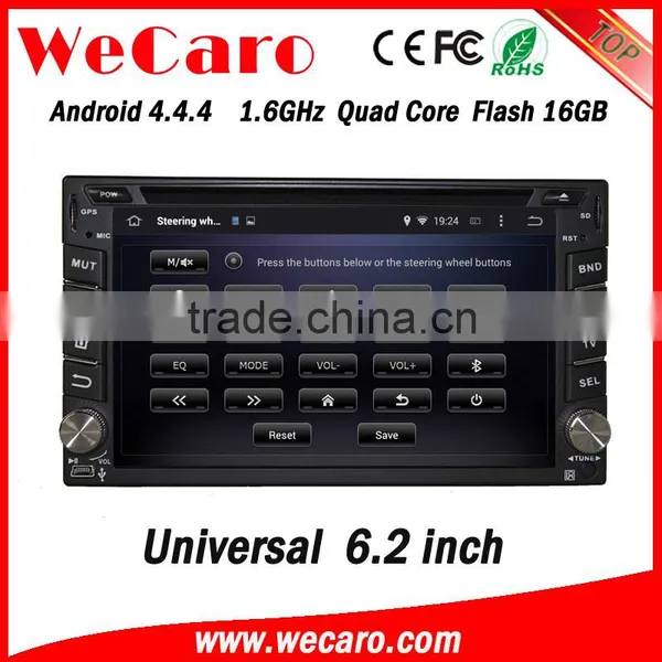 Wecaro 6.2" WC-2U6400 Android 4.4.4 Car Multimedia System 2 Din Cheap Car Dvd Player Radio Gps Playstore