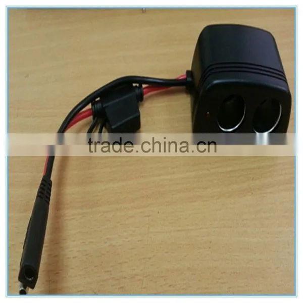 TWINS Cigarette Plug SAE Plug 14AWG With 41/0.254BC *2C Black /red With 2 Port Female Cigarette Plug Power SAE Wire Harness photo-2