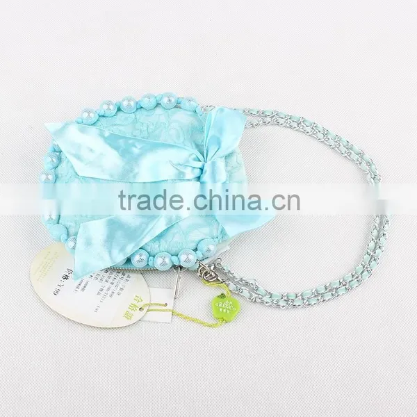 2015 Fast Shipment Sling Bag Baby Girls Coin Purse Girl Lace Pearls Princess Handbag photo-3