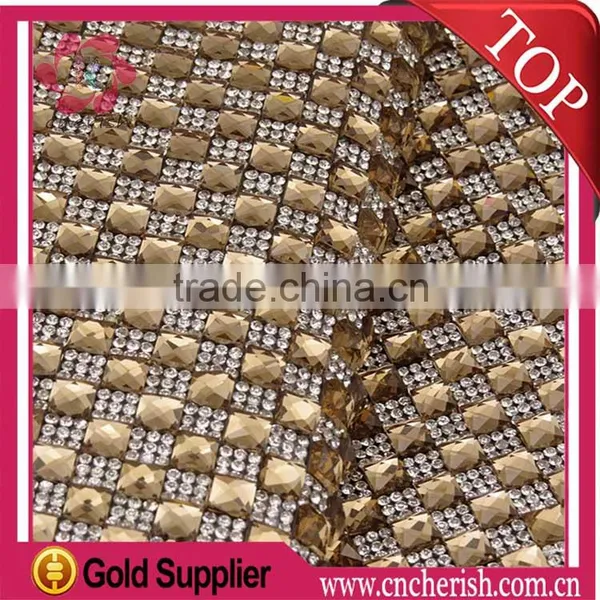 2016 Top Fashion Hot Fix Rhinestone Mesh Trimming 24 x 40cm for Decoration and Garment photo-4