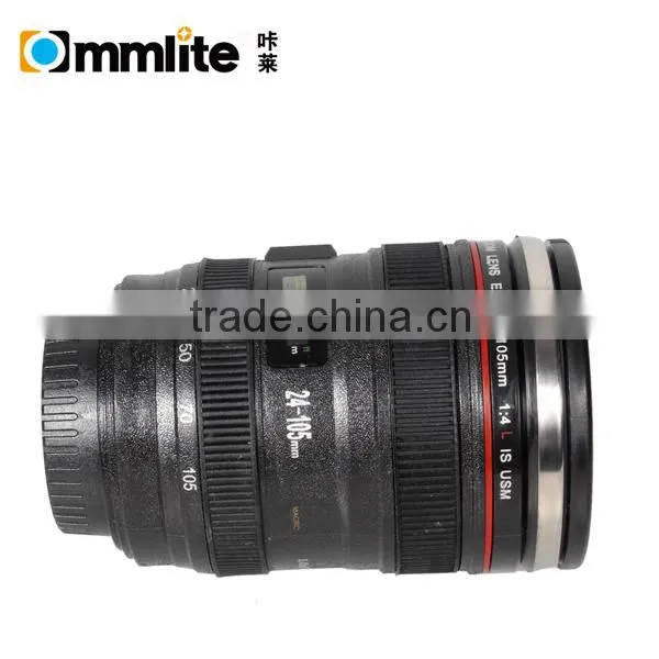 2nd Generation Camera Lens Tea Coffee Cup Mug Stainless Steel for Canon Black 24--105mm photo-2