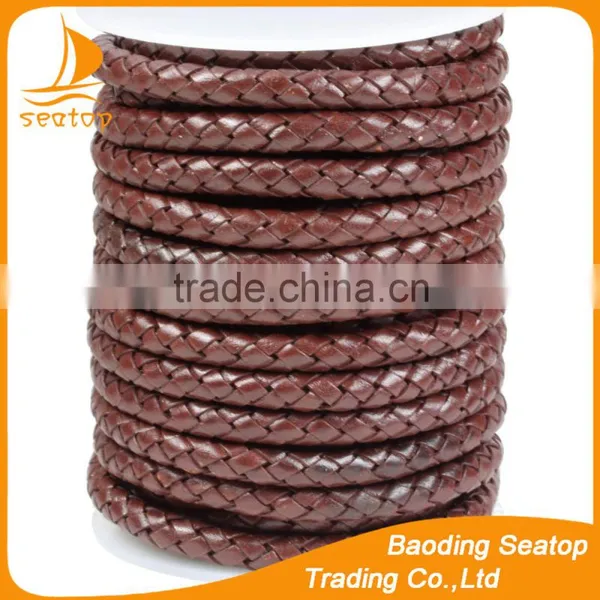 5mm Stingray Round Braided Leather Cord Wholesale