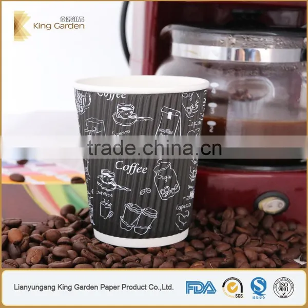 Cup Type of Triple Groove Layer Disposable Hot Drink Paper Cups photo-4