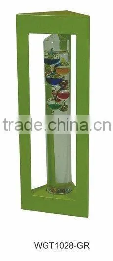 China Manufacture Triangular Wooden Frame Galileo Thermometer photo-2
