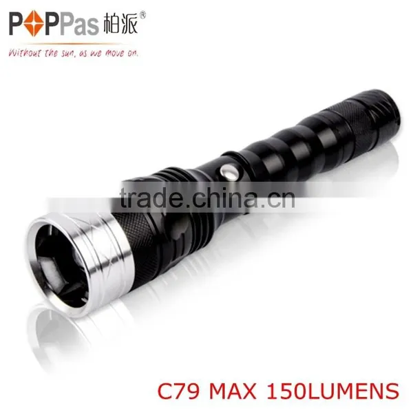 POPPAS C79 XPE 3w Led Rechargeable Reflector Self-defense Led Flashlight photo-5