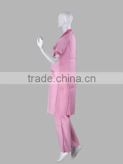 Women Short Sleeve Nurse Hospital Uniform Dress photo-2