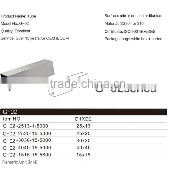 High Quality Custom-Made Professional Design 304 Rectangular Stainless Steel Tube Standard Size photo-3