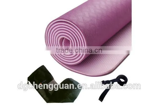 Tpe Yoga Mat With Black Strap 2015 Hot Selling High Quality Yoga Mat Manufacturer