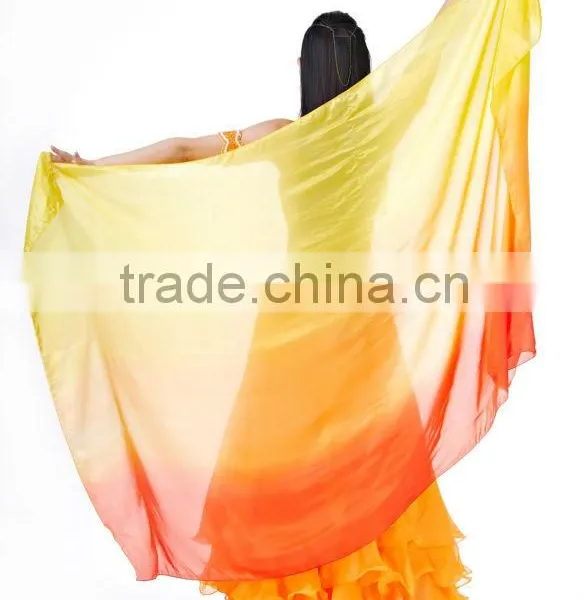 SWEGAL Newest Wholesale Belly Dance 100% Silk Fan Veils photo-4