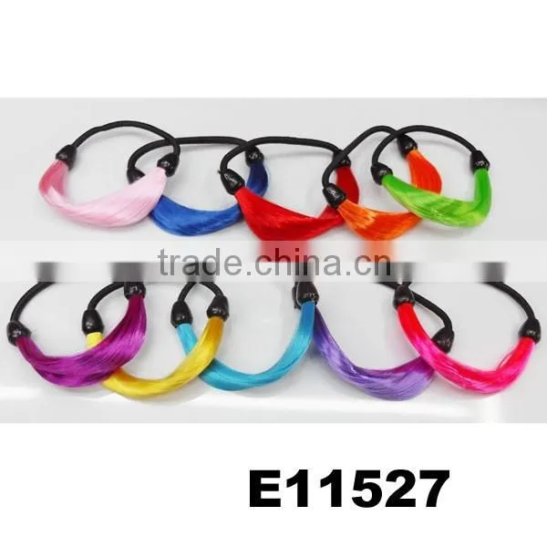 Black Human Hair Wig Hair Rubber Band With Bow photo-3