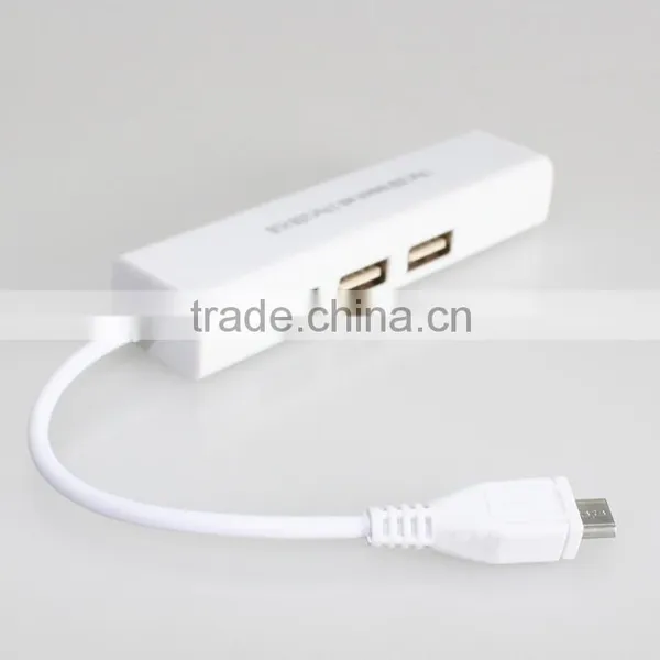 Micro USB to Network LAN Ethernet RJ45 Adapter With 3 Port USB 2.0 HUB Adapter photo-2