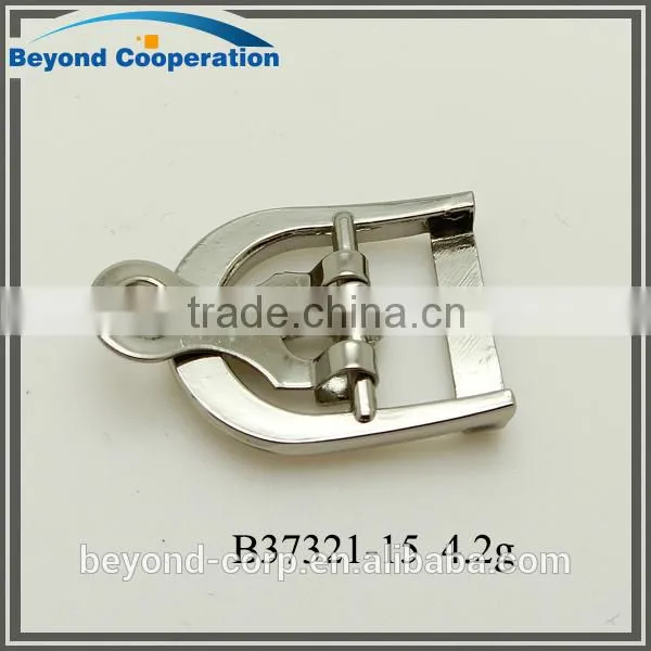 15mm Shiny Silver Polished Ajustable Shoes Buckle With Iron Clip Parts photo-3