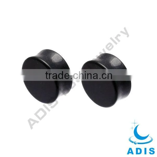 Black Acrylic Piercing Body Jewelry Gauge photo-2