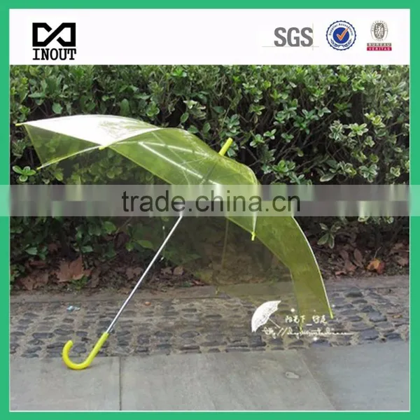 23 Inch Cheapest Transparent Stick Auto Colorful Umbrella