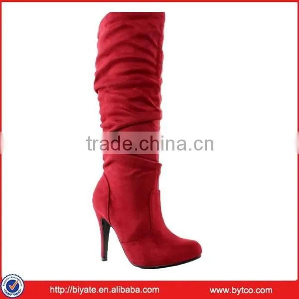 Baghdad Knee High Slouch Boots,women High Heel Boot,Red Boots