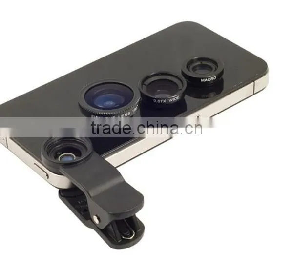 Universal 3 In1 Fisheye Wide-angle Lens for Iphone 5 6 Fish Eye Lens for Samsung Phone photo-6
