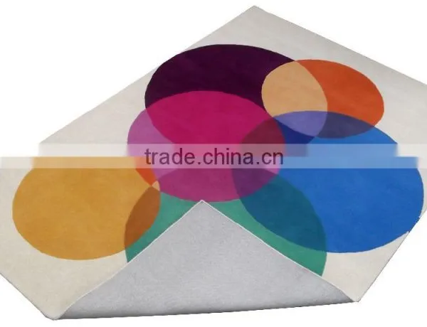 Modern Designs Hand Tufted Cut Pile Cream/Multi Colour Wool Carpets photo-3