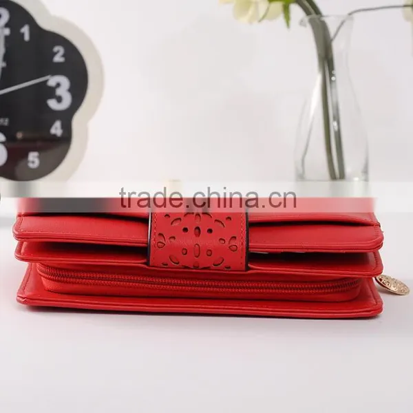 China OEM Manufacture Zippered Clutch Ladies Purse Leather Women Baellerry Wallets photo-2