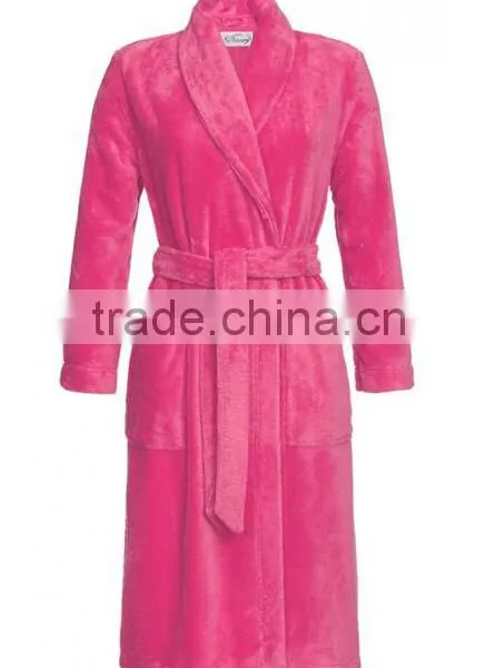 2015 New Arrival Women Printed Burn Out Coral Fleece Bathrobe Ladies Bath Gown Bobe photo-6