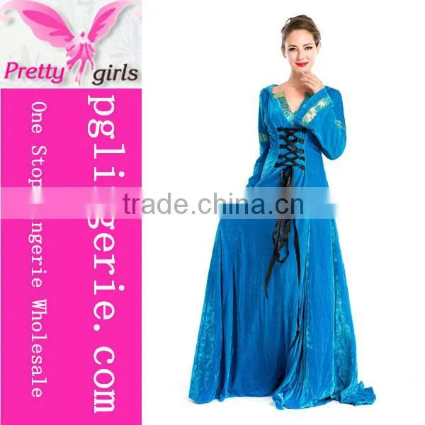 Blue Sexy Dress Long Evening Gown For Mature Woman photo-2