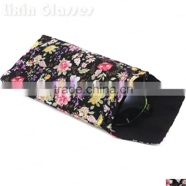 New Hot Selling Soft Cloth Bag Sunglasses Glasses Pouches Black Red Flower Eyewear Accessories Mobile Phone Bag 90*180mm BDH02D photo-2