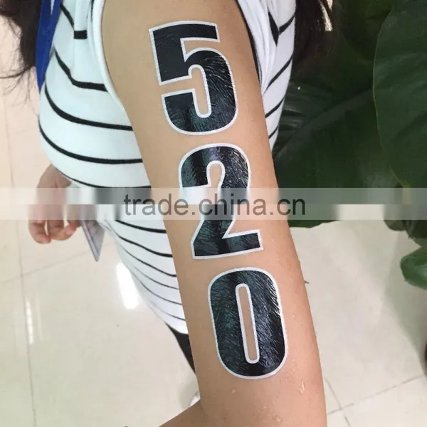 Worldwide Popular Race Games Skin Safe Numbers Triathlon Tattoos for Arm