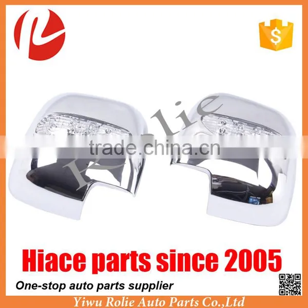 Toyota Hiace KDH 200 Chrome Side Mirror Cover With Blue Yellow Color Turn Light Auto Body Parts