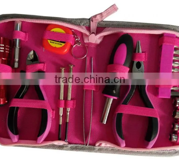 32 Piece Ladies Pink Tool Box ,Household Pink Tool Set Special For Ladies photo-3