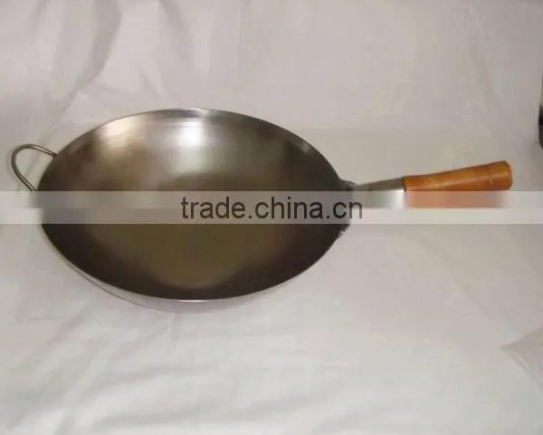 Woodenl Handle Steel Carbon Chinese Wok photo-2