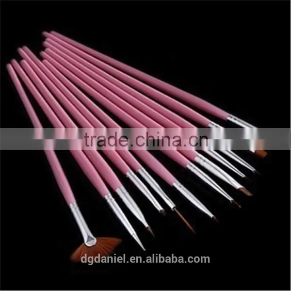High Quality Snythetic Hair Pink Nail Art Brush photo-3