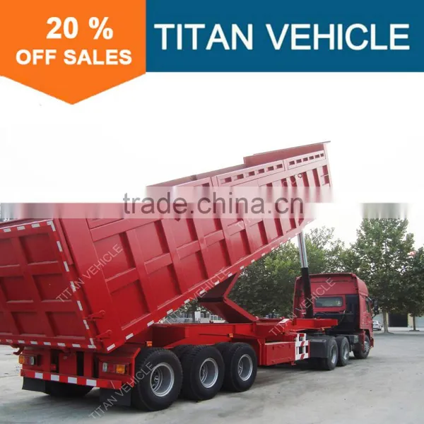 Titan 3 Axles U Shape 60 Tons Tipper Truck Trailer Dump Trailers photo-4