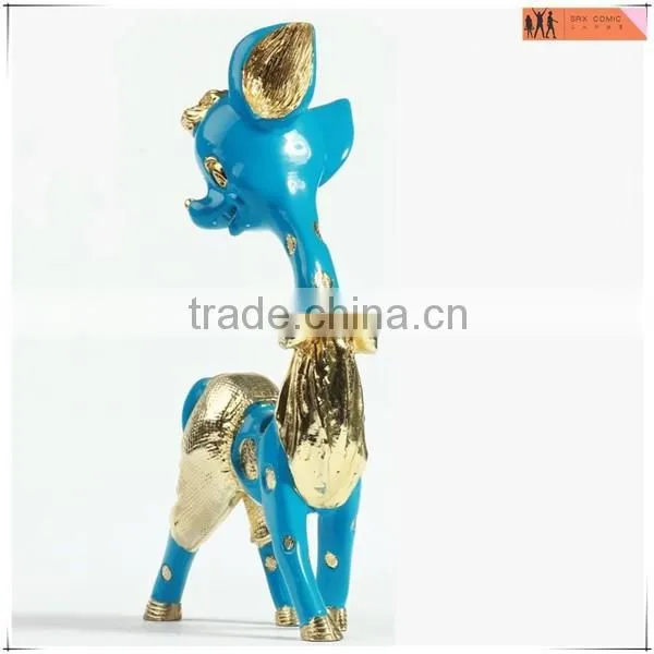 Custom Made Animal Blue Deer Resin Figures,customized Animal Resin Figures,customized Promotion Resin Figures Factory